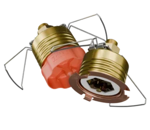 Recessed ceiling light housing with mounting springs and electrical socket
